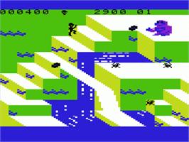 In game image of Congo Bongo on the Commodore VIC-20.