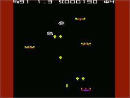 In game image of Galaxia on the Commodore VIC-20.