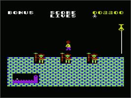 In game image of Hunchback on the Commodore VIC-20.