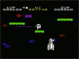 In game image of Jet-Pac on the Commodore VIC-20.