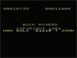 Title screen of Buck Rogers: Planet of Zoom on the Commodore VIC-20.