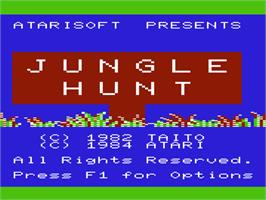 Title screen of Jungle Hunt on the Commodore VIC-20.