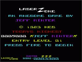 Title screen of Laser Zone on the Commodore VIC-20.