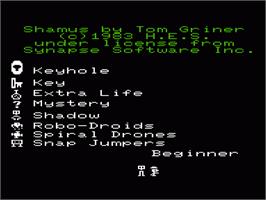 Title screen of Shamus on the Commodore VIC-20.
