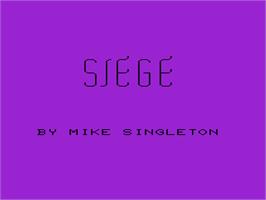 Title screen of Siege on the Commodore VIC-20.