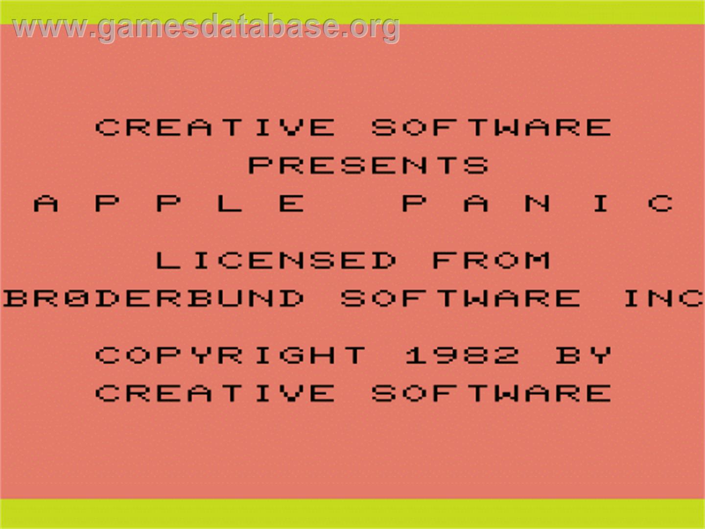 Apple Panic - Commodore VIC-20 - Artwork - Title Screen