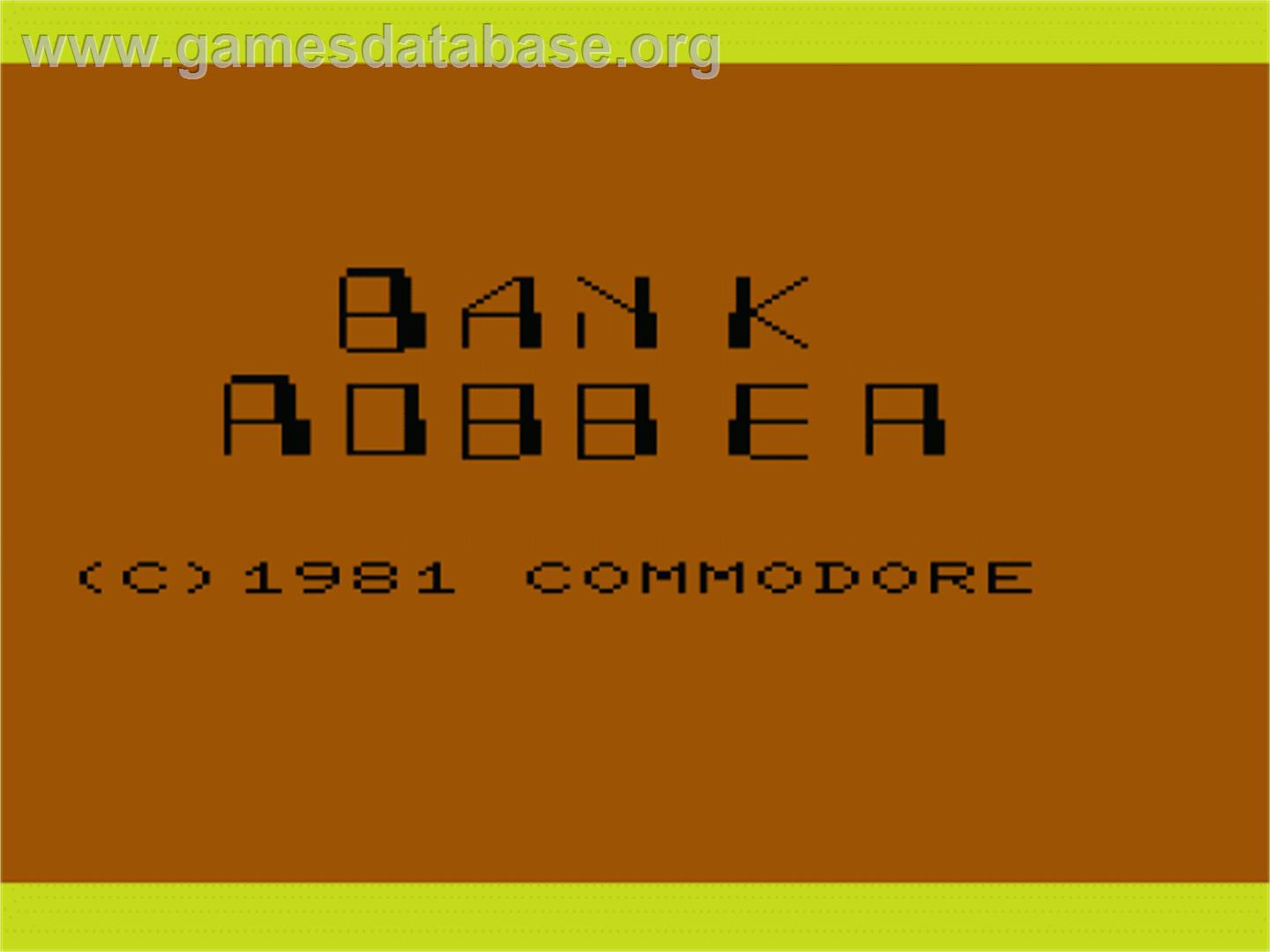 Cops 'n' Robbers - Commodore VIC-20 - Artwork - Title Screen