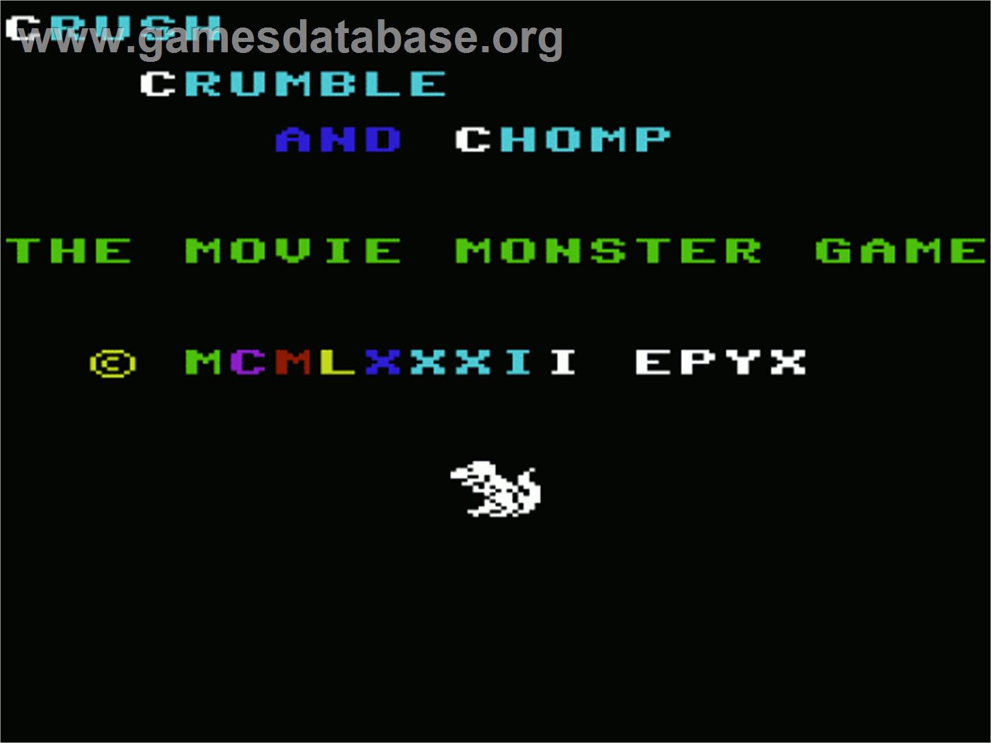 Crush, Crumble and Chomp - Commodore VIC-20 - Artwork - Title Screen