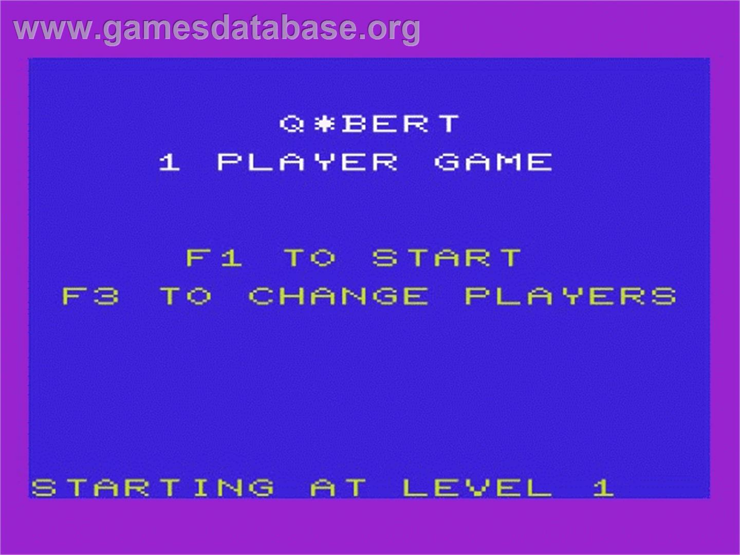 Q*bert - Commodore VIC-20 - Artwork - Title Screen