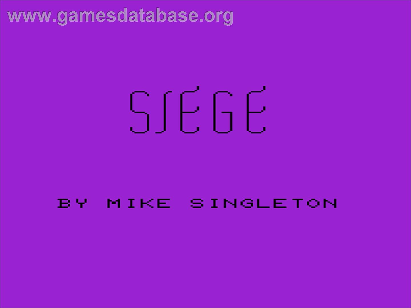 Siege - Commodore VIC-20 - Artwork - Title Screen