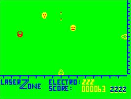 In game image of Laser Zone on the Dragon 32-64.