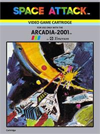 Box cover for Space Attack on the Emerson Arcadia 2001.
