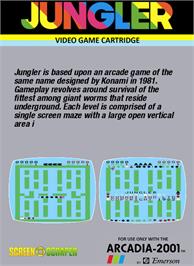 Box back cover for Jungler on the Emerson Arcadia 2001.