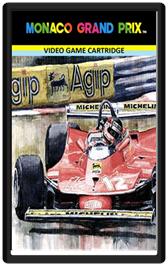 Cartridge artwork for Monaco Grand Prix on the Emerson Arcadia 2001.