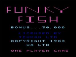 Title screen of Funky Fish on the Emerson Arcadia 2001.