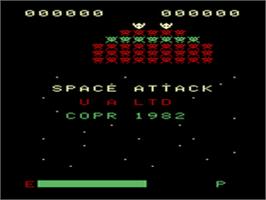 Title screen of Space Attack on the Emerson Arcadia 2001.