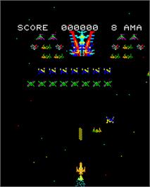 In game image of Astro Wars II - Battle in Galaxy on the Epoch Super Cassette Vision.