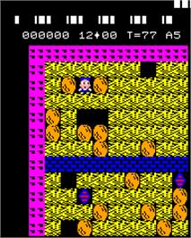 In game image of Boulder Dash on the Epoch Super Cassette Vision.