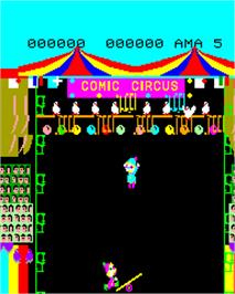 In game image of Comic Circus on the Epoch Super Cassette Vision.