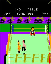 In game image of Pro Wrestling on the Epoch Super Cassette Vision.