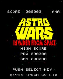 Title screen of Astro Wars on the Epoch Super Cassette Vision.