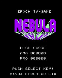 Title screen of Nebula on the Epoch Super Cassette Vision.
