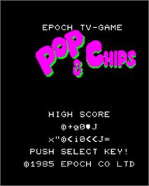 Title screen of Pop & Chips on the Epoch Super Cassette Vision.