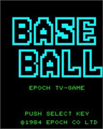 Title screen of Super Baseball on the Epoch Super Cassette Vision.