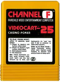Cartridge artwork for Casino Poker on the Fairchild Channel F.
