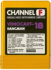 Cartridge artwork for Hangman on the Fairchild Channel F.