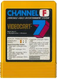 Cartridge artwork for Math Quiz II: Multiplication & Division on the Fairchild Channel F.
