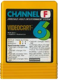 Cartridge artwork for Math Quiz I - Addition & Subtraction on the Fairchild Channel F.