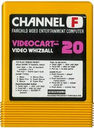 Cartridge artwork for Video Whizball on the Fairchild Channel F.