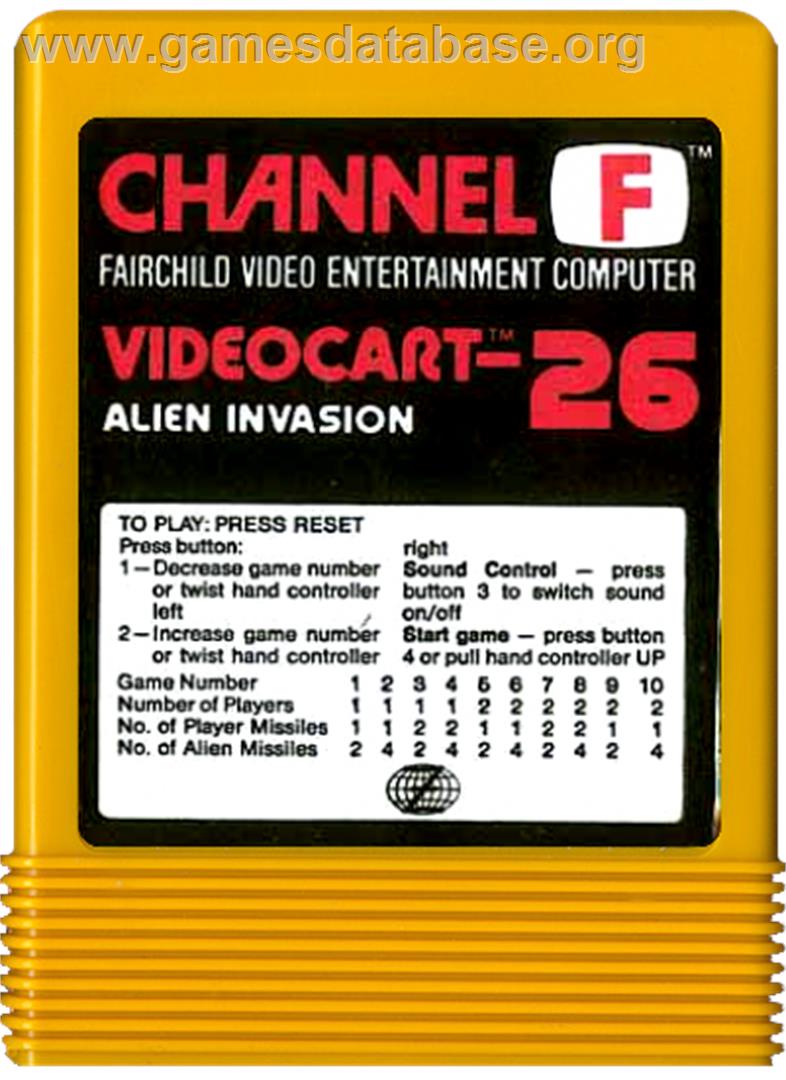 Alien Invasion - Fairchild Channel F - Artwork - Cartridge