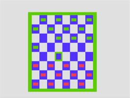 In game image of Checkers on the Fairchild Channel F.