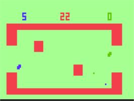 In game image of Video Whizball on the Fairchild Channel F.