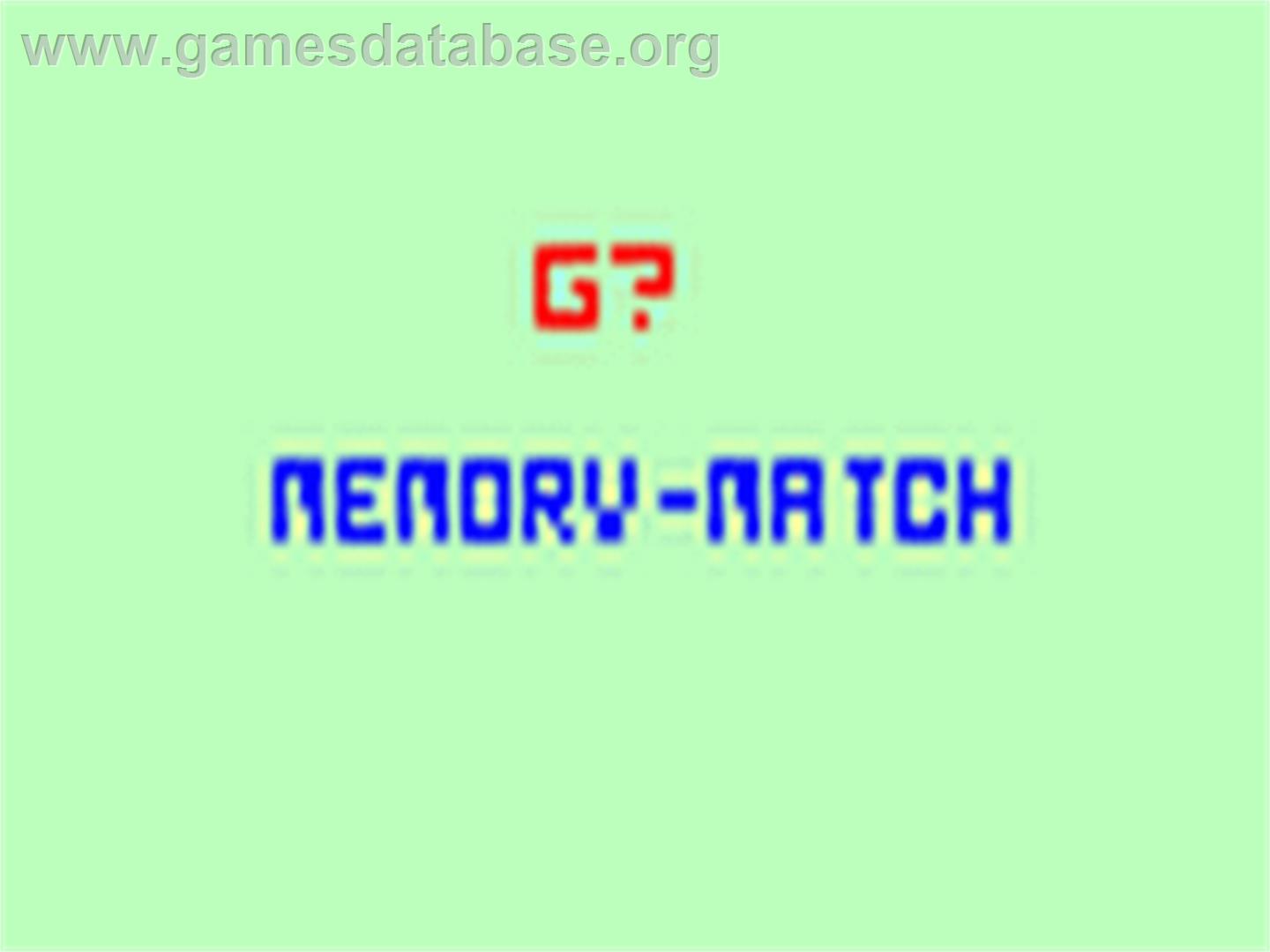 Memory Match 1 & 2 - Fairchild Channel F - Artwork - Title Screen