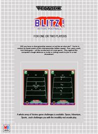 Box back cover for Blitz! Action Football on the GCE Vectrex.