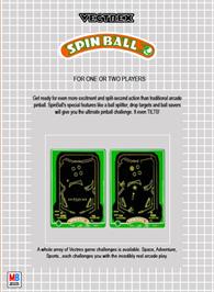 Box back cover for Spin Ball on the GCE Vectrex.