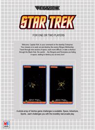 Box back cover for Star Trek: The Motion Picture on the GCE Vectrex.