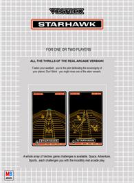 Box back cover for Starhawk on the GCE Vectrex.