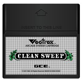 Cartridge artwork for Clean Sweep: Mr. Boston Version on the GCE Vectrex.