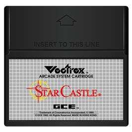 Cartridge artwork for Star Castle on the GCE Vectrex.