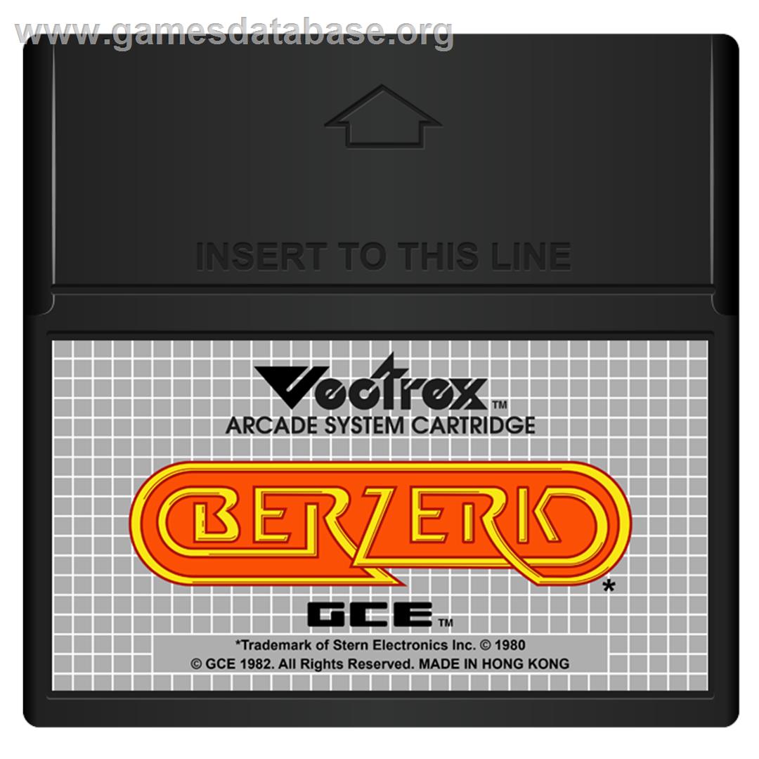 Berzerk (Debugged Prototype) - GCE Vectrex - Artwork - Cartridge