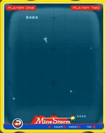 In game image of Mine Storm II on the GCE Vectrex.