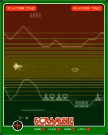 In game image of Scramble on the GCE Vectrex.