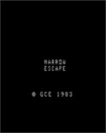Title screen of 2D Narrow Escape on the GCE Vectrex.