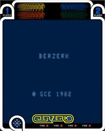Title screen of Berzerk on the GCE Vectrex.