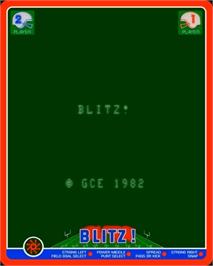 Title screen of Blitz! Action Football on the GCE Vectrex.