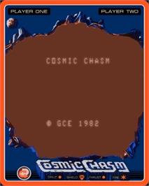 Title screen of Cosmic Chasm on the GCE Vectrex.